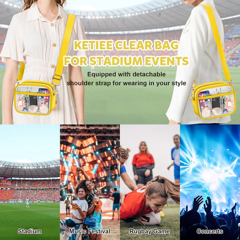 KETIEE Clear Crossbody Bag, Stadium Approved Clear Purse Bag for Concerts Sports Events Festivals - Image 2